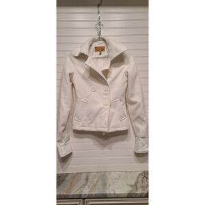 Body Central Womens Wool Blend Cream Color Coat Size S